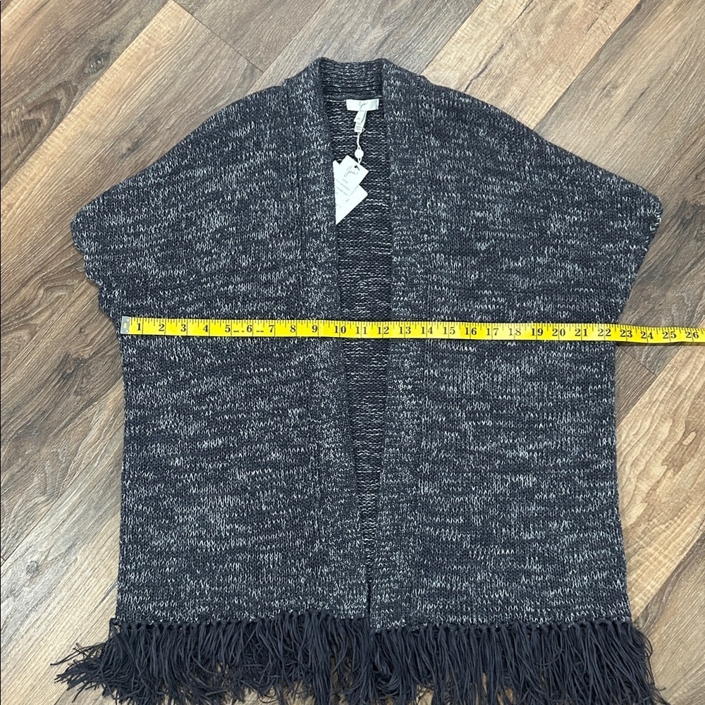 Joie Sona Fringe Cardigan Vest Style Sweater Stingray multi color gray size XS - Picture 10 of 11